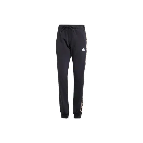 Adidas 3 Stripes Тонкий Tapered Track Pants Вязаные Тренировочные брюки Женские Черный