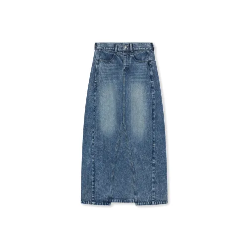 THE SALVAGES FASHION CLUB Деним Длинный Юбка Женская Выстиранный Синий