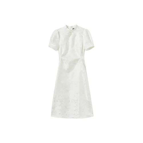 WESTLINK Короткое платье с короткими рукавами женское абрикосового цвета