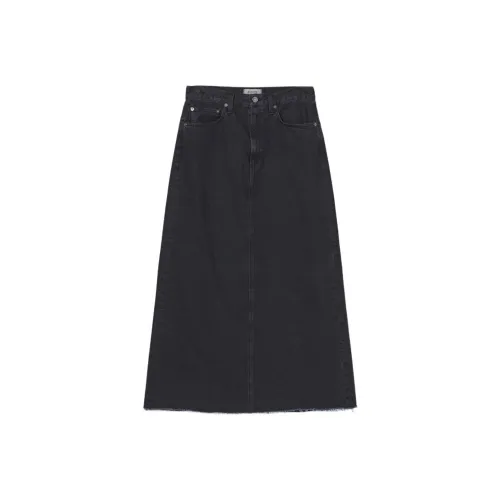 AGOLDE Denim Long Skirt Women's Black