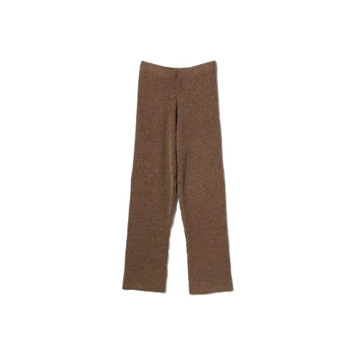 BEAMS Demi Luxe Вязаные Спортивные Штаны Женские Коричневые