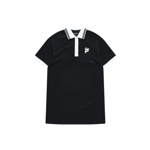 FILA FUSION POLO Короткий рукав Платье Женское Темно-черное