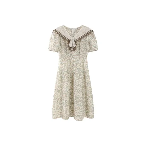Pit Короткий рукав Платье Женское Цветочное