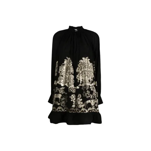 Lanvin Черное Женское Длинное Платье с Рукавами