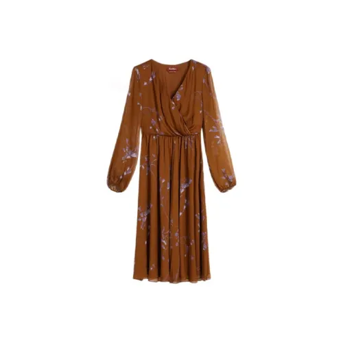 WEEKEND MaxMara Фундуковый Женские Длинные Платья с Рукавами