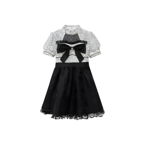 LULUALWAYS Короткий рукав Платье Женское Черное