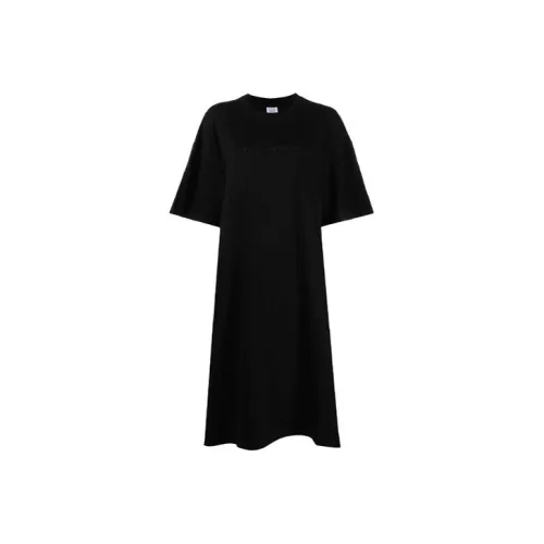 Vetements Черное Женское Короткое Платье с Рукавами