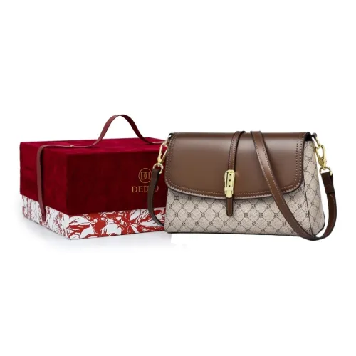 DEDOO Сумка через плечо из ПВХ среднего размера женская серая и коричневая