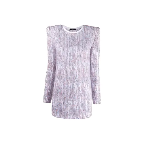 BALMAIN Фиолетовые Женские Длинные Платья с Рукавами