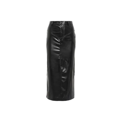 ISABEL MARANT ETOILE Кожа Длинная Юбка Женская Черная