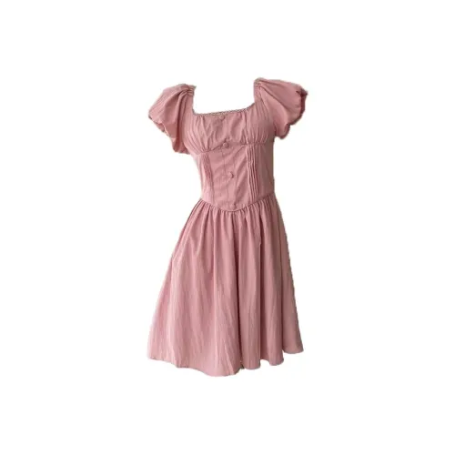 EIDOLON GRAIN Короткий рукав Платье Женское Розовое