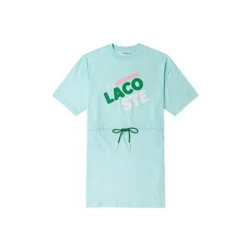 LACOSTE Светло-синий Женские Короткие Платья с Рукавами