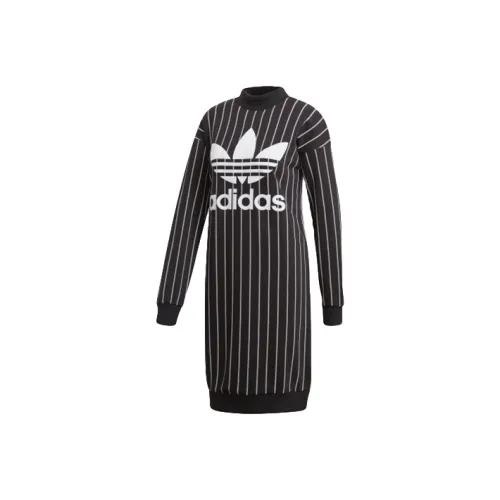 adidas originals Black Женские Длинные Рукава Платья