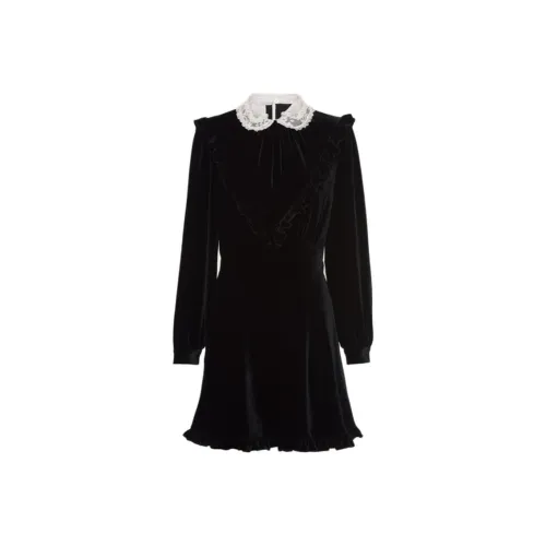 MIU MIU Длинное платье с длинными рукавами женское черное