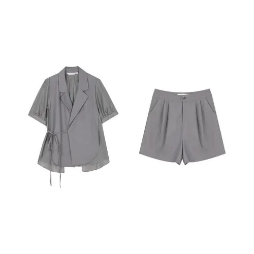 Mo Han Yi Mei SS24 Бизнес-костюм женский средний серый