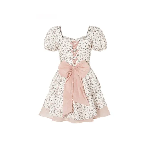 SUNSUNTOWN Короткое платье с короткими рукавами женское