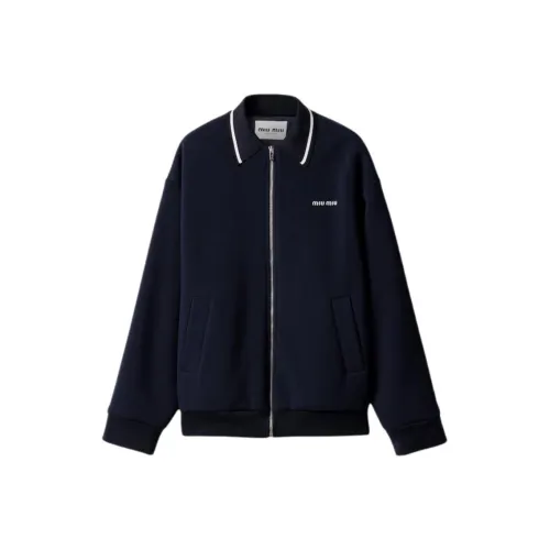 MIU MIU SS25 Куртки и Пальто Женские Морской Синий