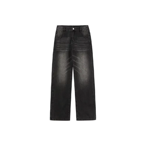 Checkitout Джинсы Унисекс Скрытый Лес Деним Черный