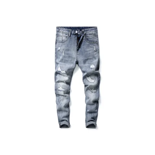 JIKENDI Светло-синие мужские джинсы