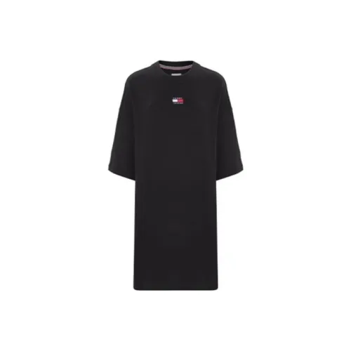 Tommy Hilfiger Черное Женское Короткое Платье с Рукавами