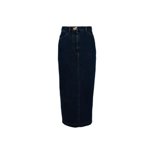 OSCAR DE LA RENTA Denim Long Skirt Women's Dark Blue