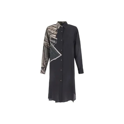 DRIES VAN NOTEN Черное Женское Длинное Платье с Рукавами