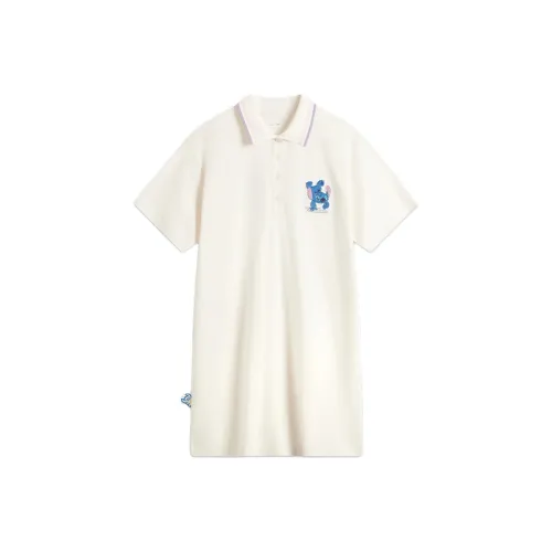 LiNing x Disney Короткий рукав Платье Женское Экрю