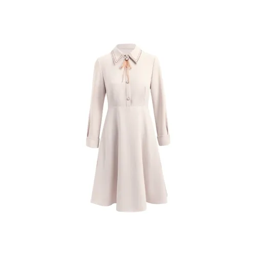 Olrain SS22 A Линия Юбка Платье Абрикос