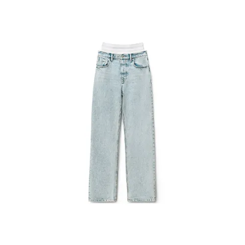 Alexander Wang Джинсы Женские Галька Текстура Отбеленный