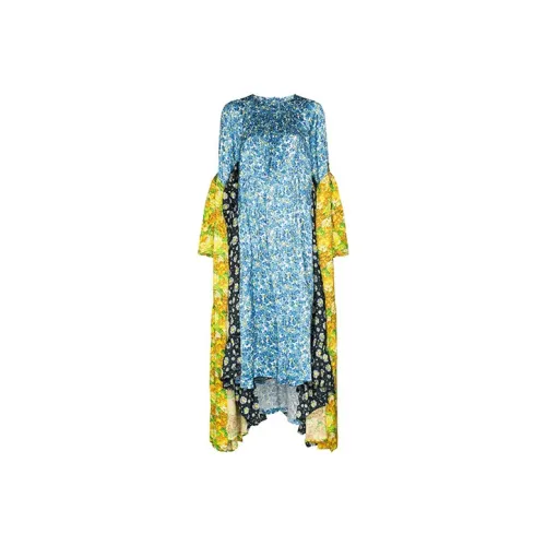 Vetements Blue Женские Длинные Рукава Платья