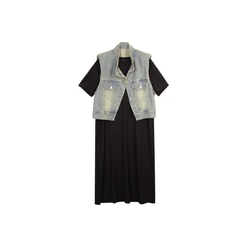 BLACK&COLOR Черные Женские Слиплатья