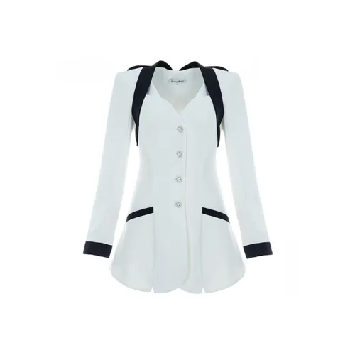 Maison Wester Белое Женское Длинное Платье с Рукавами