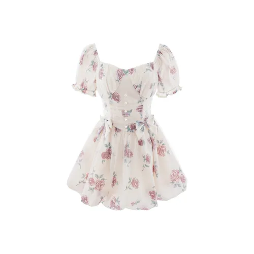 Blovelan Короткий рукав Платье Женское Красное Розовое