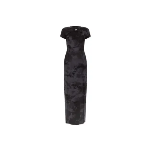 PALM ANGELS Короткое платье с короткими рукавами женское черное