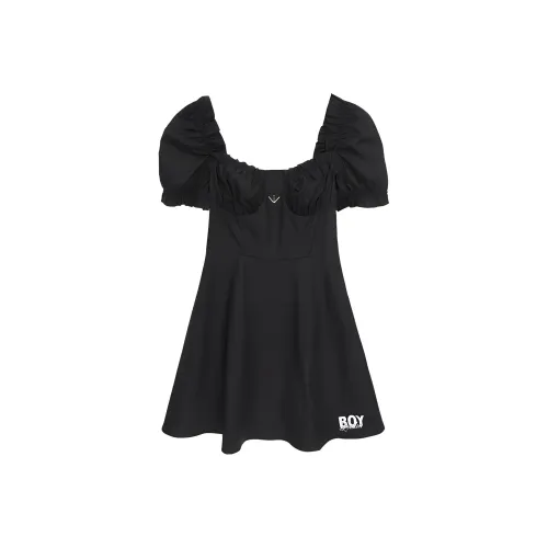 BOY BY BOY Black Женские Короткие Платья с Рукавами