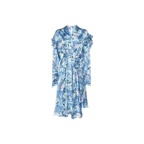 Balenciaga Длинное платье с длинными рукавами женское