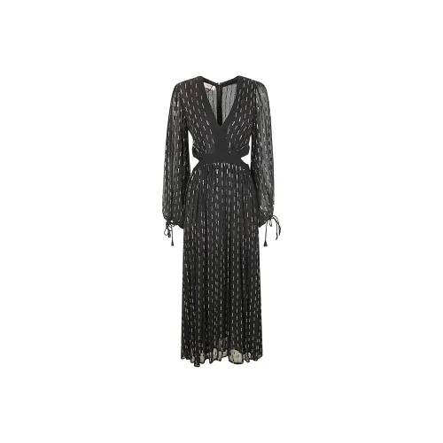 TWINSET Milano Длинное Платье с Длинными Рукавами Женское Черное