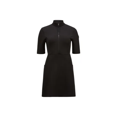 Moncler Snake Year Capsule Collection Черное Женское Короткое Платье с Рукавами
