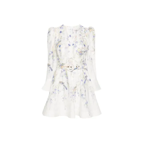 Zimmermann SS24 Длинное платье с длинными рукавами цвет белый