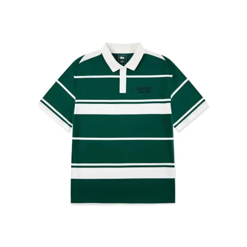 QIAODAN Sports Life Collection Поло Мужское Cangyuan Зеленый Jordan Белый Полосы