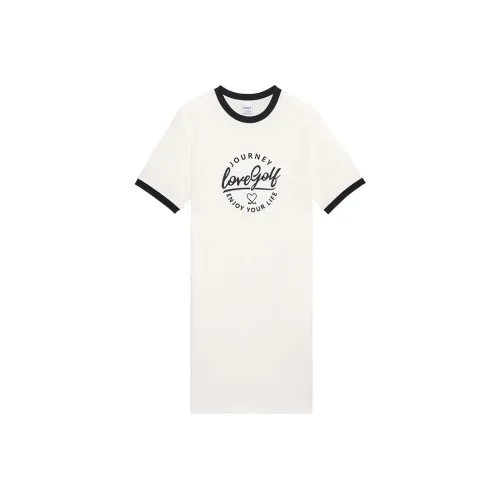 GOLF Короткий рукав Платье Женское Белое