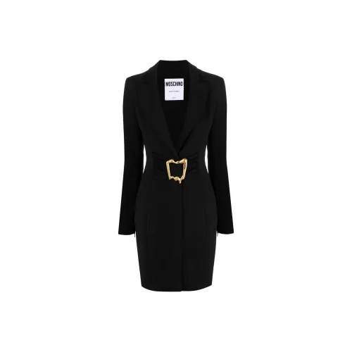 MOSCHINO Длинное платье с длинными рукавами женское черное