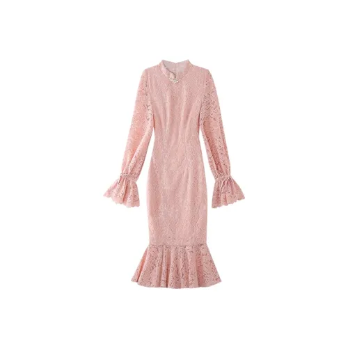 JINYE ORIENTAL Платье с хвостом румяно-розовый