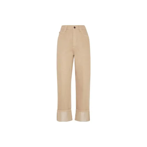 BRUNELLO CUCINELLI SS25 Джинсы Женские Светло-коричневый