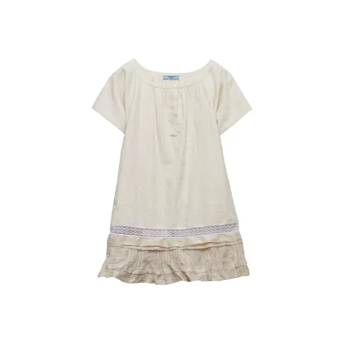 PRADA Короткий рукав Платье Женское Белое