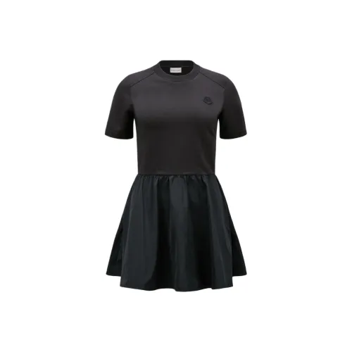 Moncler SS24 Короткий рукав Платье Женское Черное