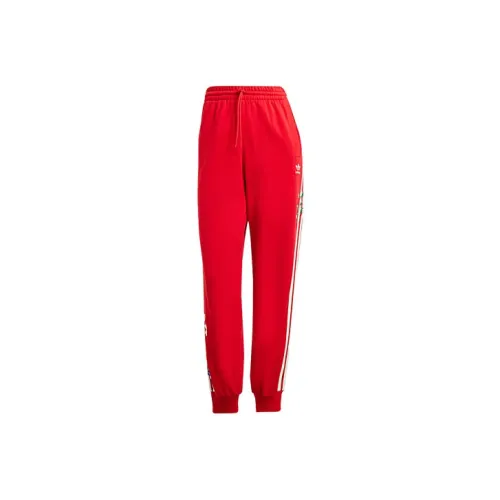Adidas Originals GRAPHICS Floral Joggers Вязаные Спортивные Штаны Женские Red
