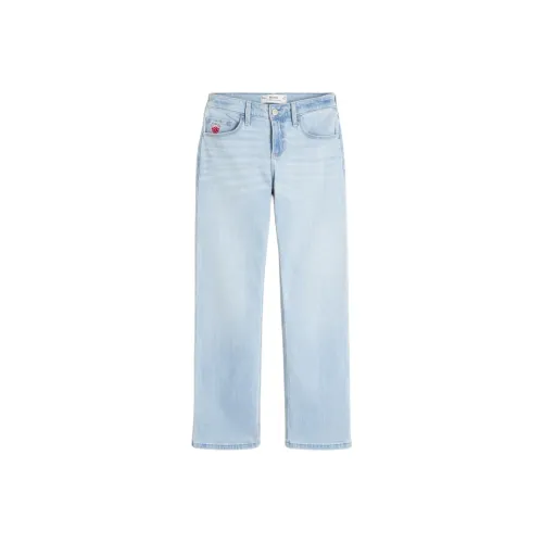 Hollister Джинсы Женские Средне-голубой