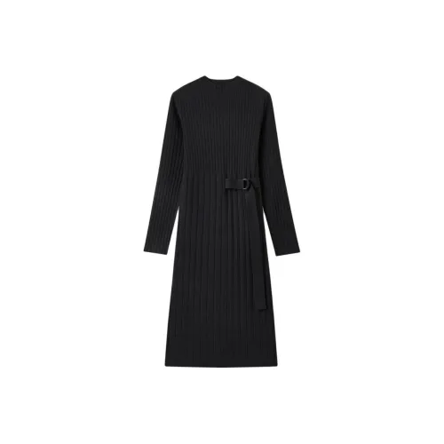 EICHITOO Длинное платье с длинными рукавами женское черное