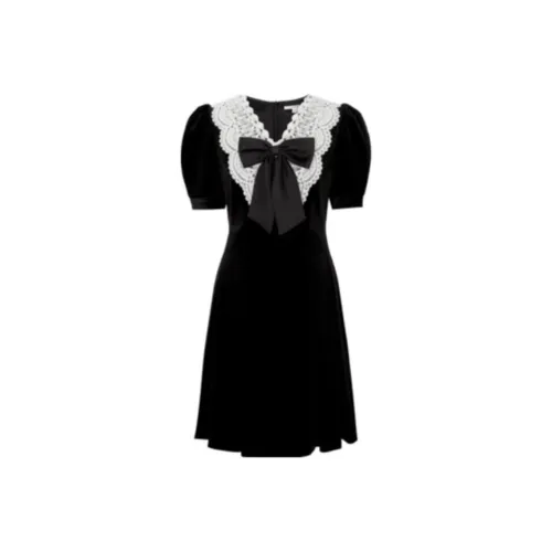 Caroline Короткий рукав Платье Женское Черное